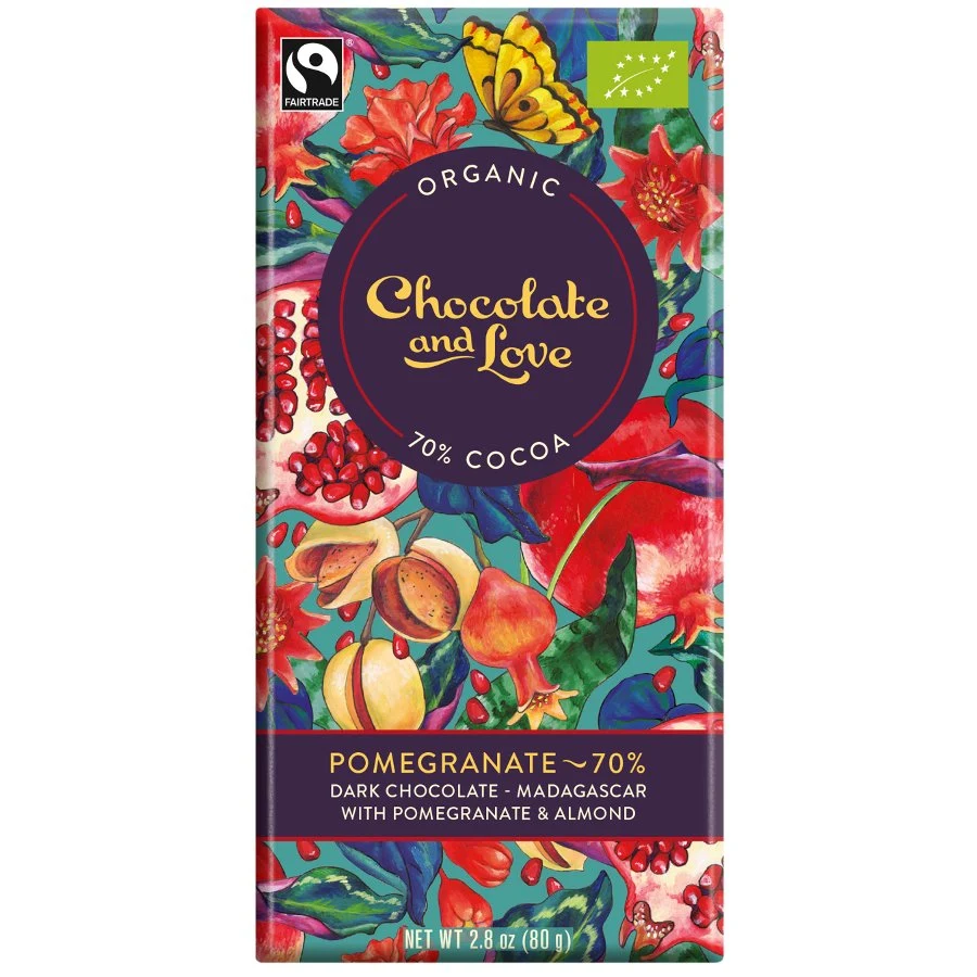 Dark Chocolate with Pomegranate 80g