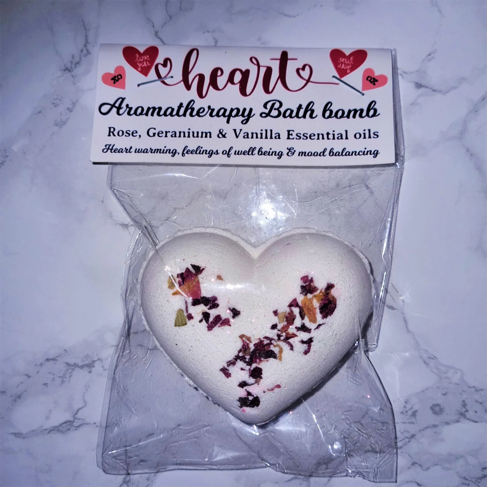 Heart Rose Petals Bath Bomb