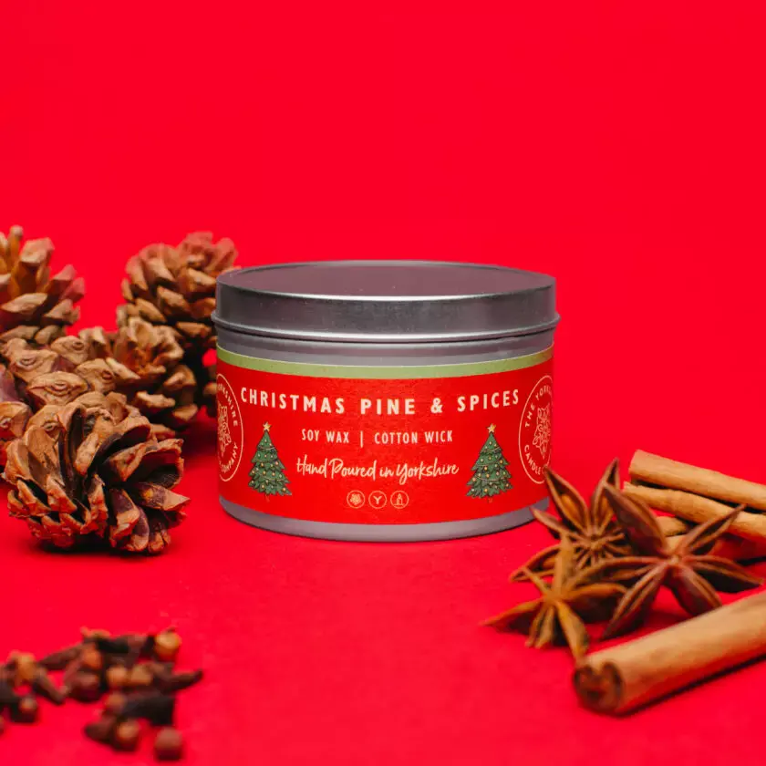 Christmas Pine & Spice Candle Sml Tin