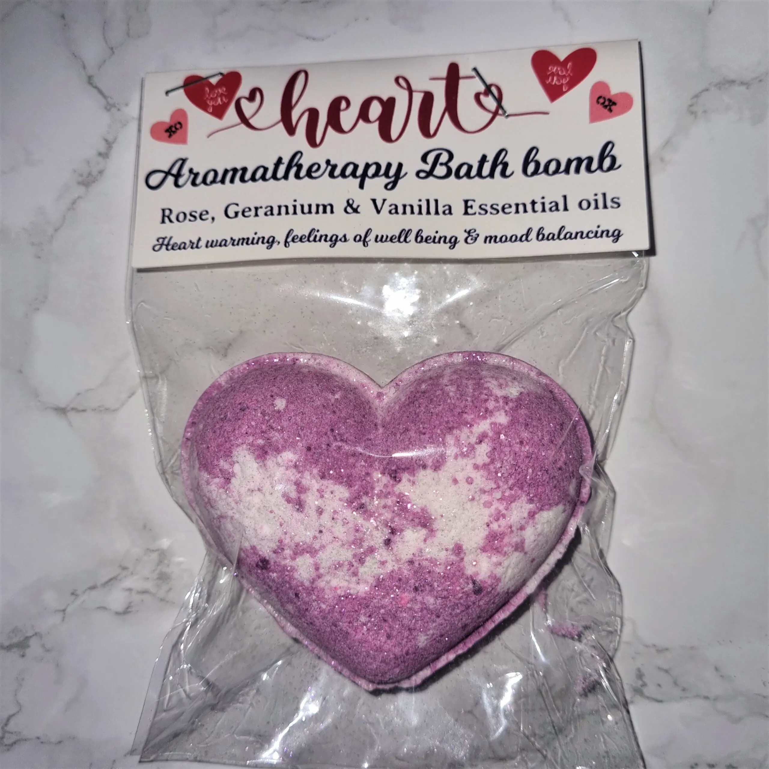 Heart Purple Sparkle Bath Bomb