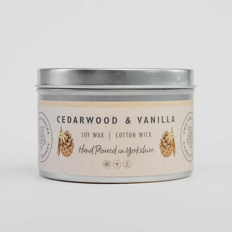 Cedarwood & Vanilla Candle Tin Lrg